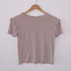 Top shop pink ruffle t shirt tee